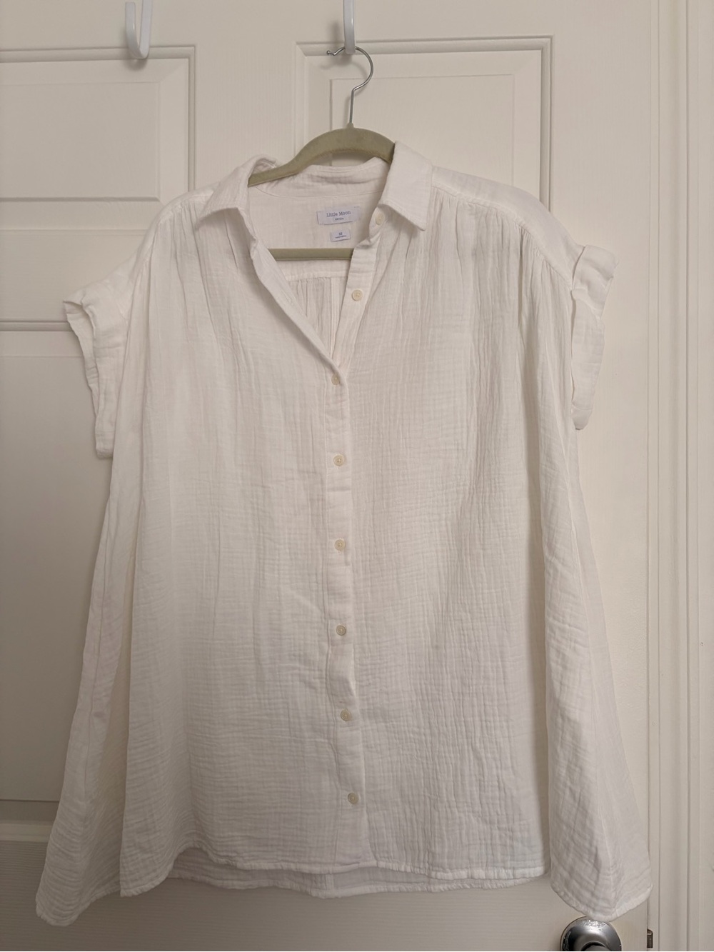 Aritzia Little Moon White Button-Front Women's Dress